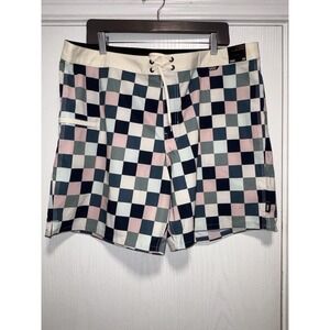 Men's Vans The Daily Check 17" Outseam Checkerboard Board Shorts Swim Size 38